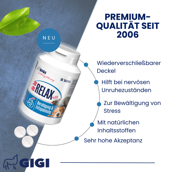 GIGI VET da-ba RELAX Plus Für Hunde und Katzen Sorgt für Entspannung, Ruhe & lindert Stress