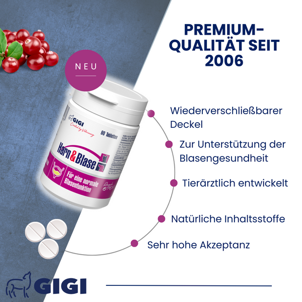 GIGI VET Harn & Blase Tab. Für Hunde und Katzen Unterstützt gezielt die Gesundheit des Harntrakts