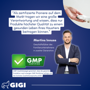 GIGI VET CEO Empfehlung GMP Zertifikat