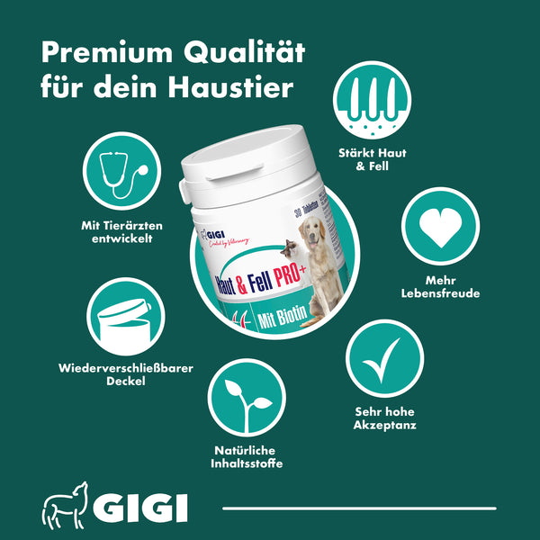 GIGI VET Haut & Fell PRO+ Mit Biotin Für Hunde und Katzen
